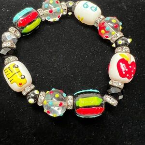 Teacher Stretch Bracelet Fireglass beads